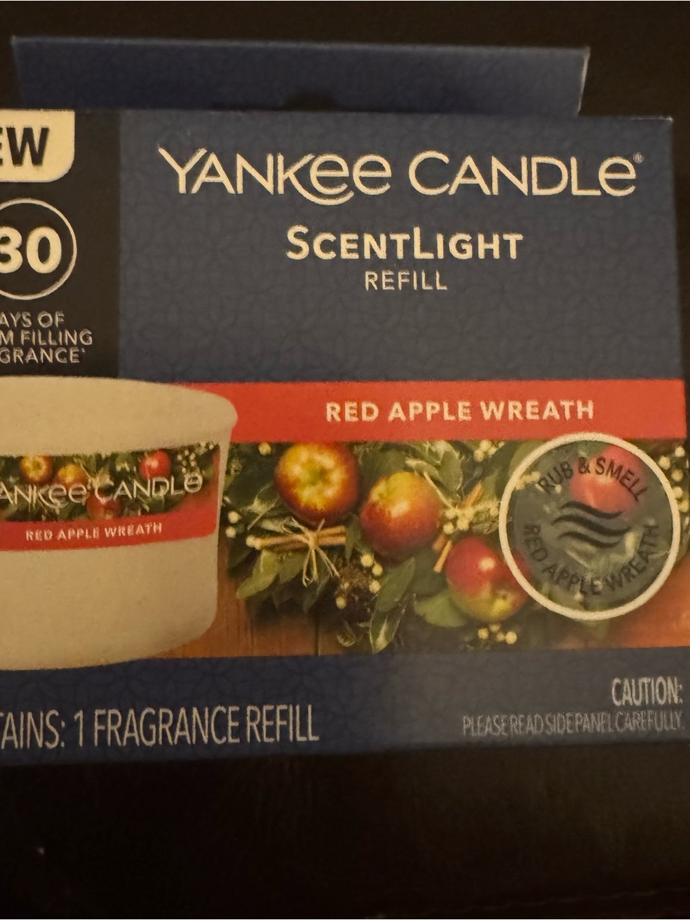 Yankee Candle Red Apple Wreath ScentLight Refill - Blue and Red Packaging